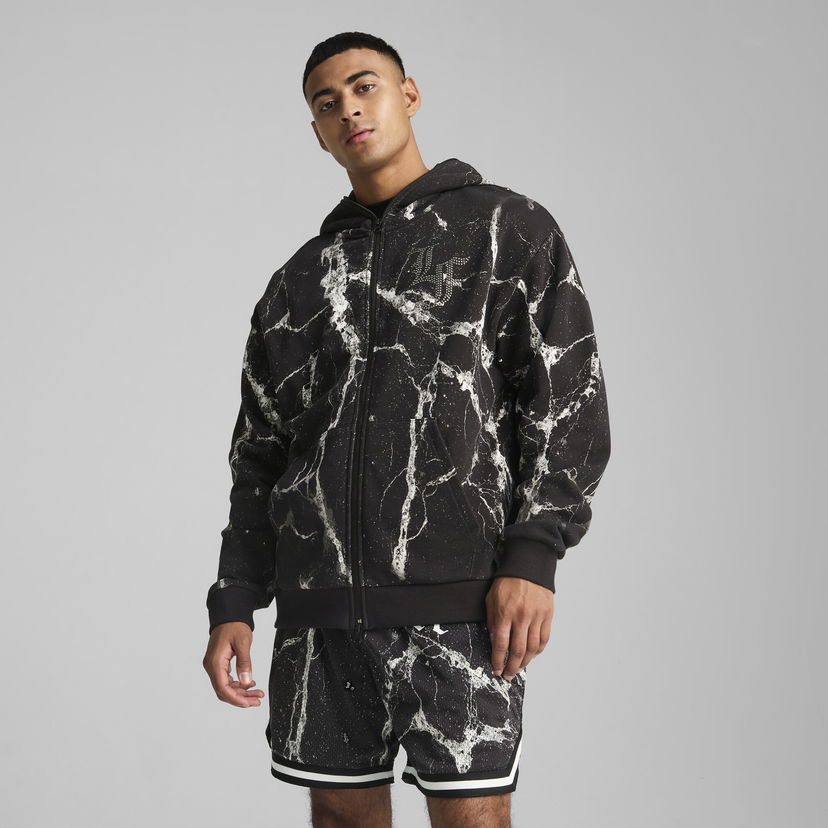 Суитчър Puma Hoops x Lafrancé Written in Chrome Full-Zip Hoodie Черно | 630776_01