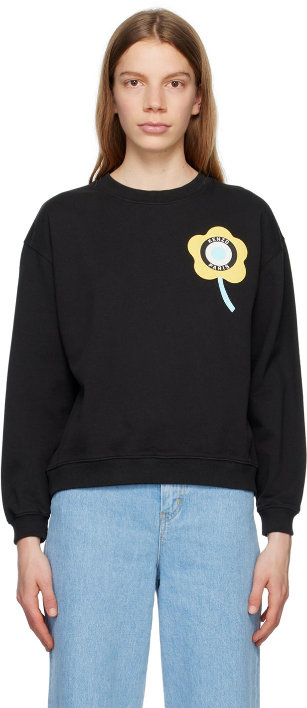 Пуловер KENZO Paris Printed Черно | FD62SW0684MF, 0
