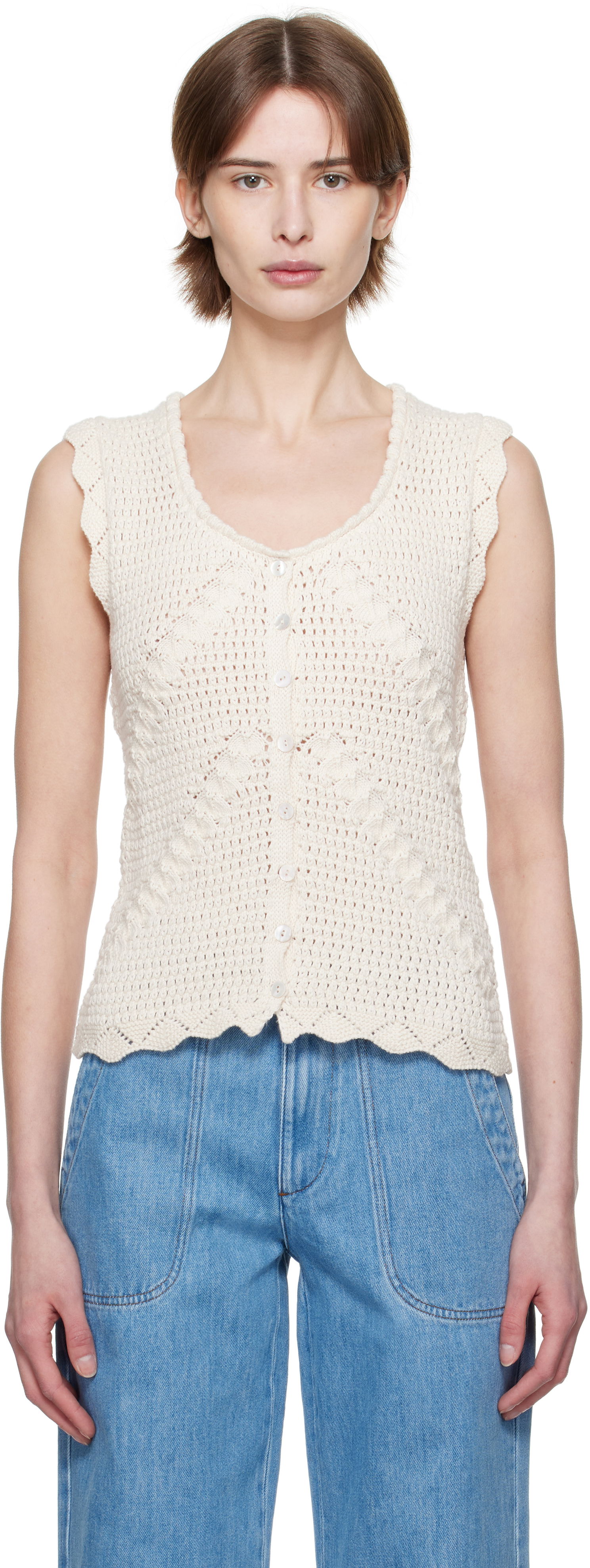 Пуловер A.P.C. A.P.C. Palmyre Knit Top Бяло | COHHV-F23418, 0