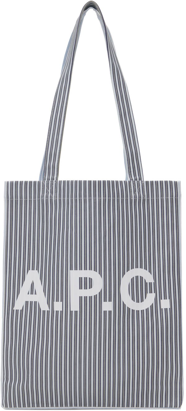 Облекло A.P.C. Blue & White Lou Tote Сиво | COHDO-M61442, 0