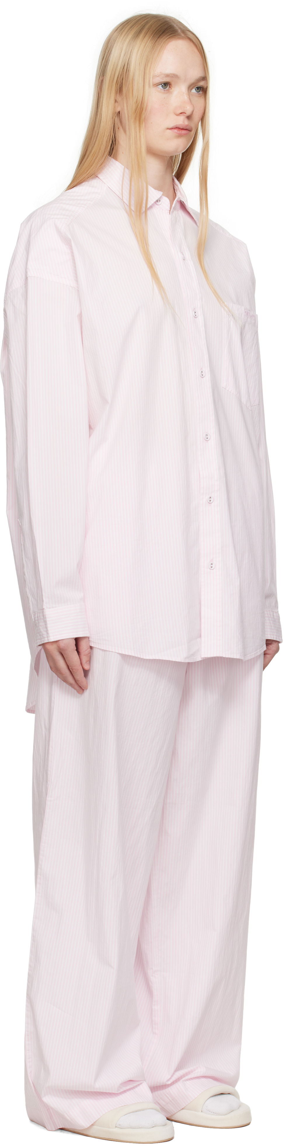 Пижама SKIMS SKIMS Cotton Poplin Oversized Sleep Pyjama Set Розово | ST-SET-9517W, 1