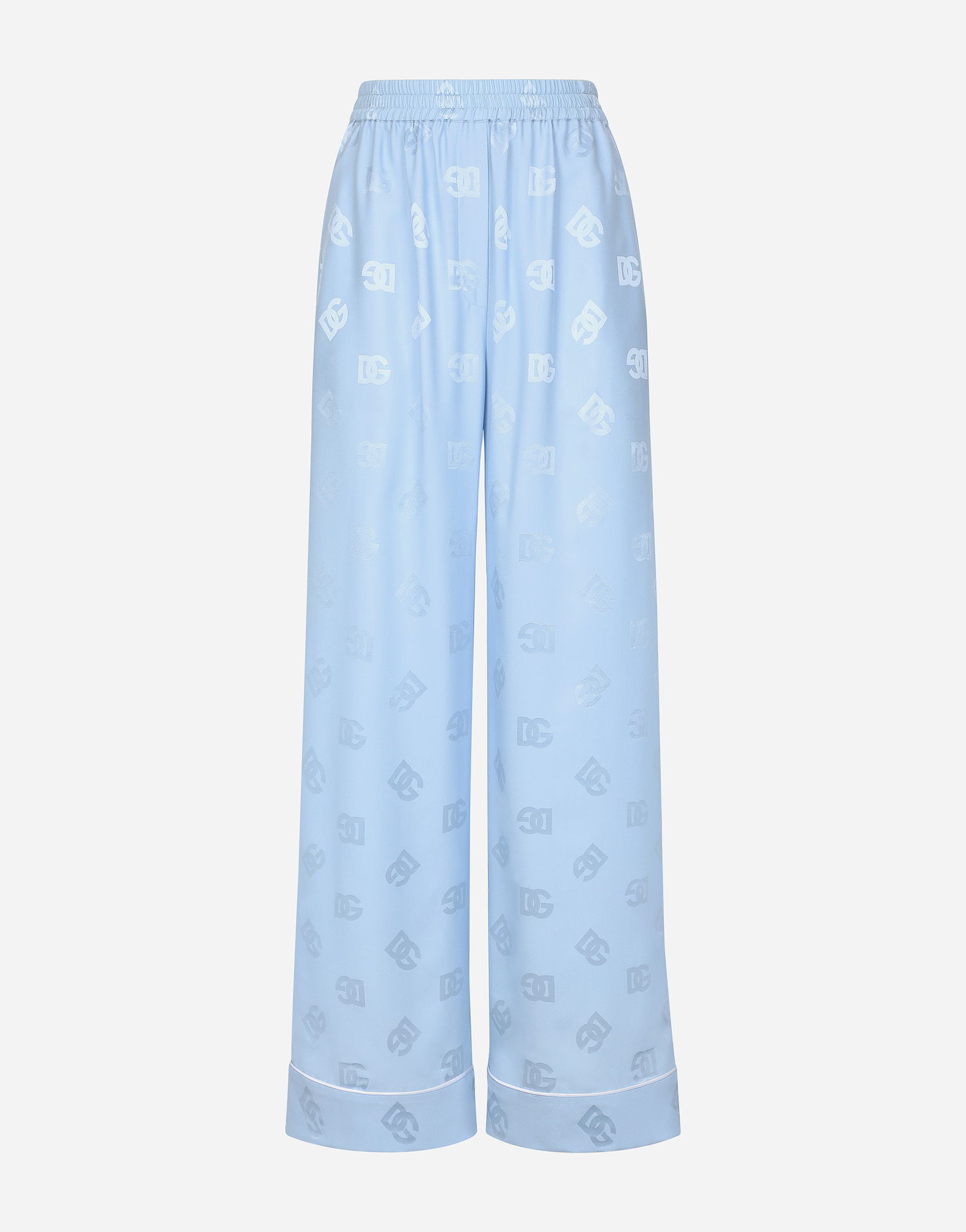 Пижама Dolce & Gabbana Silk Satin Jacquard Logo Pajama Pants Синьо | FTAMPTFJ1JOF3981, 0