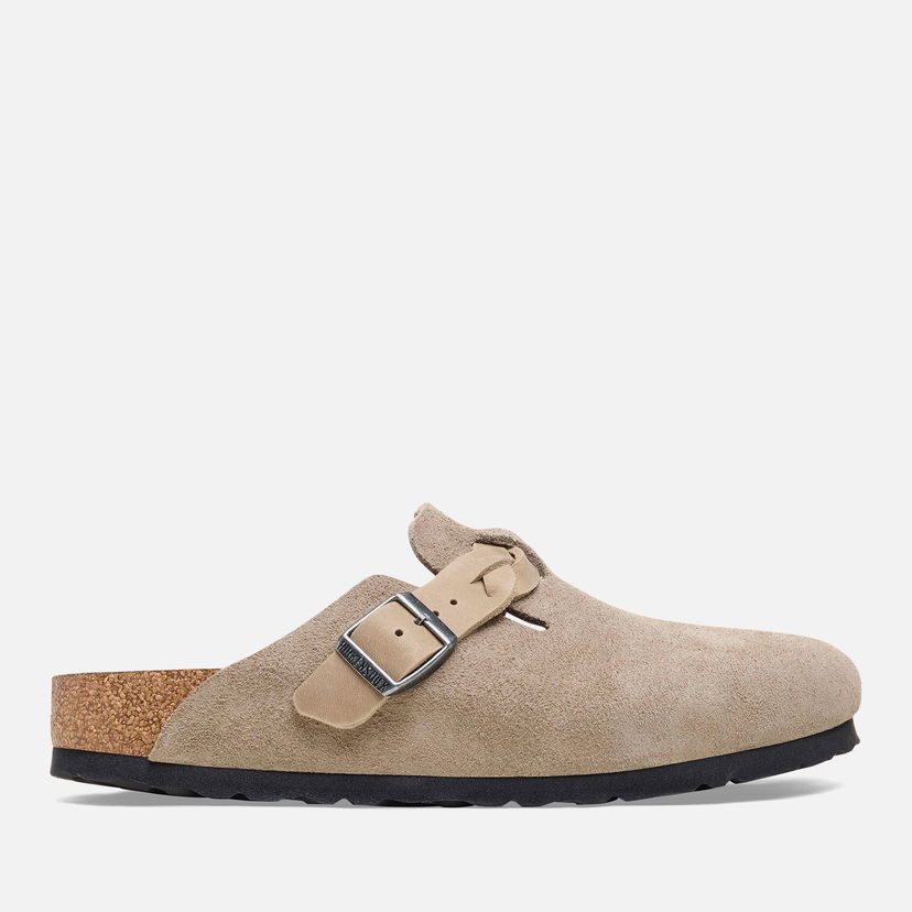 Кецове и обувки Birkenstock Boston Slim Fit Suede Braided Mules Taupe Бежово | 1026694