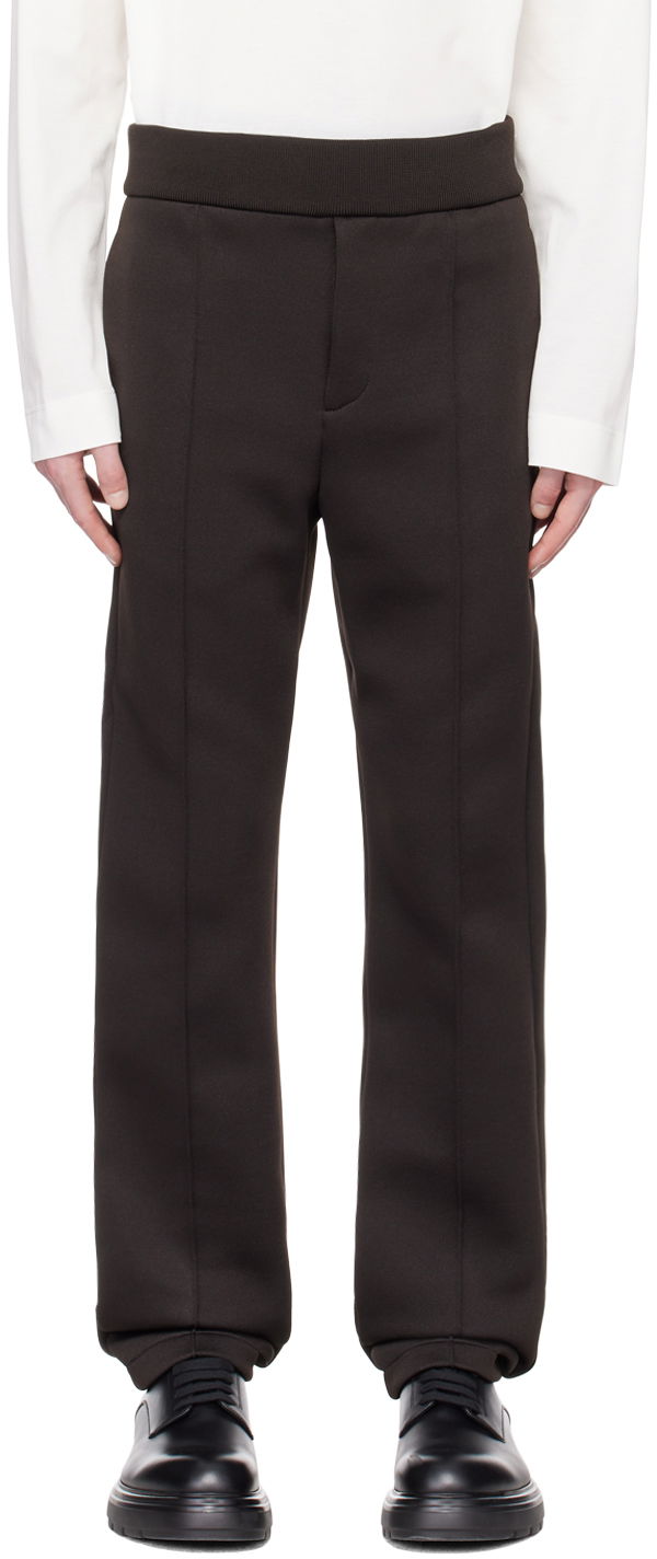 Панталони FERRAGAMO Seam Detail Straight Leg Trousers Кафяво | 770548