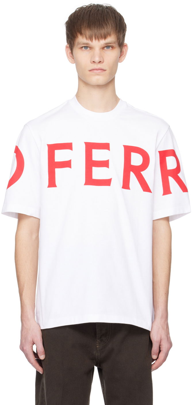 Тениска FERRAGAMO Printed T-Shirt Бяло | 771916