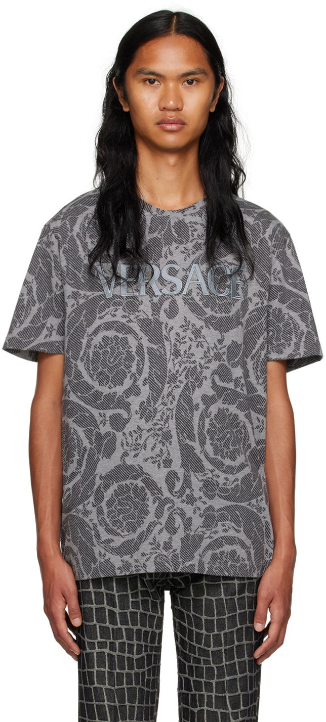 Тениска Versace Barocco Silhouette Сиво | 1012548_1A09037, 0