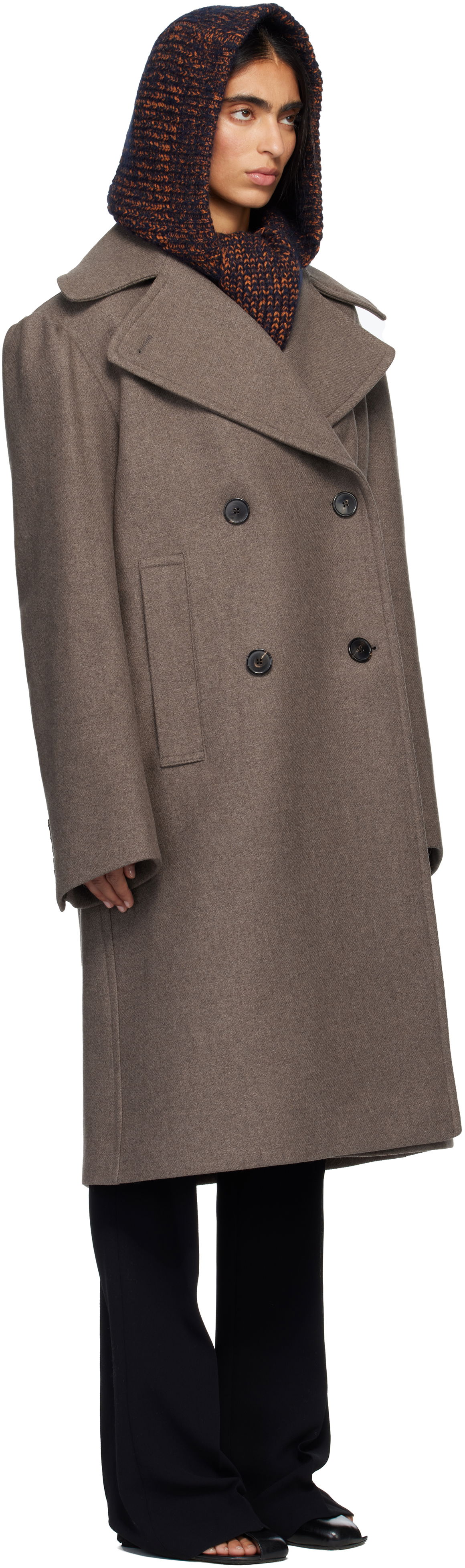 Палта Dries Van Noten Dries Van Noten Double-Breasted Coat Кафяво | 252-010270-2216, 1