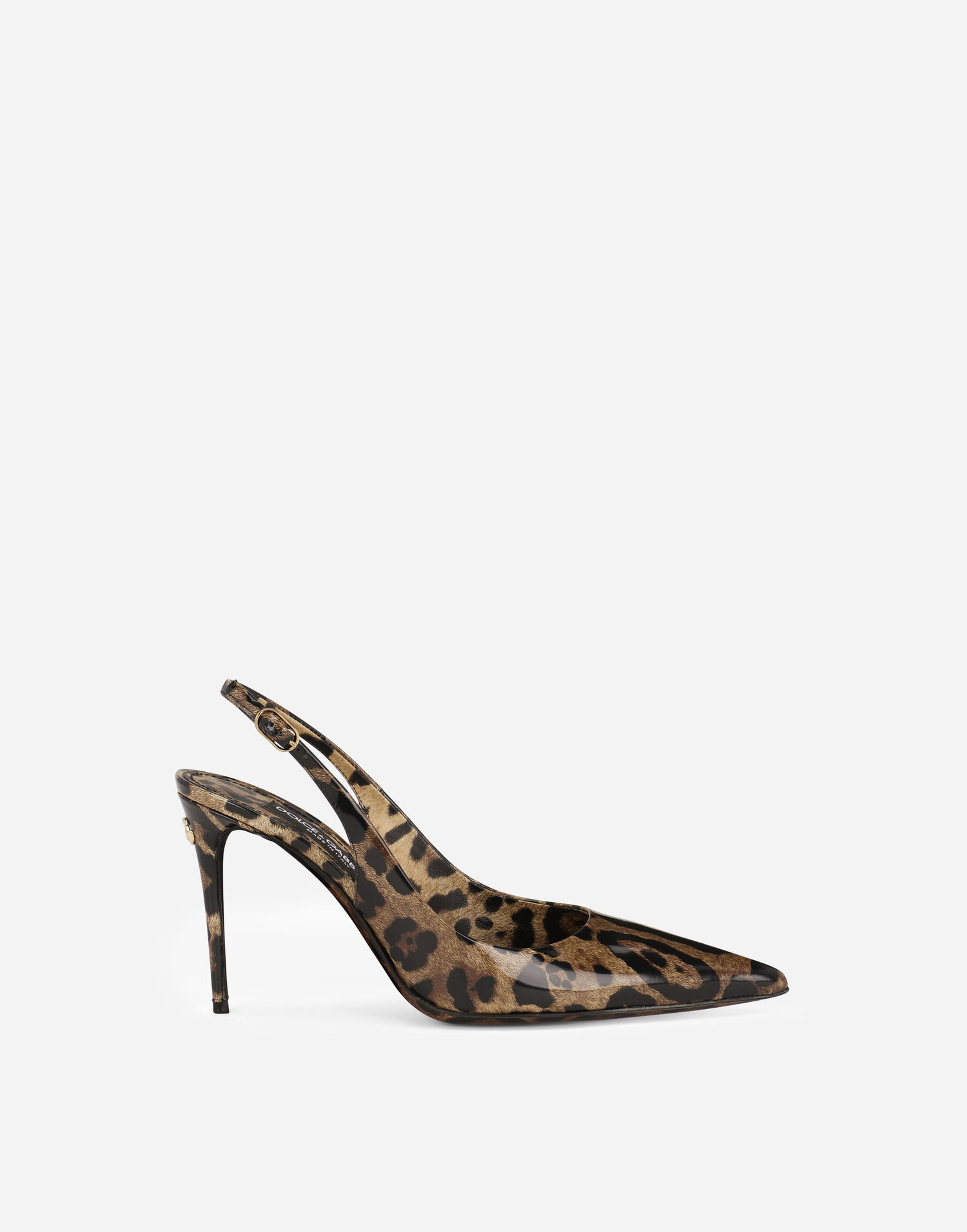 Кецове и обувки Dolce & Gabbana Polished Calfskin Leopard Print Slingbacks Кафяво | CG0621AM568HA93M, 0