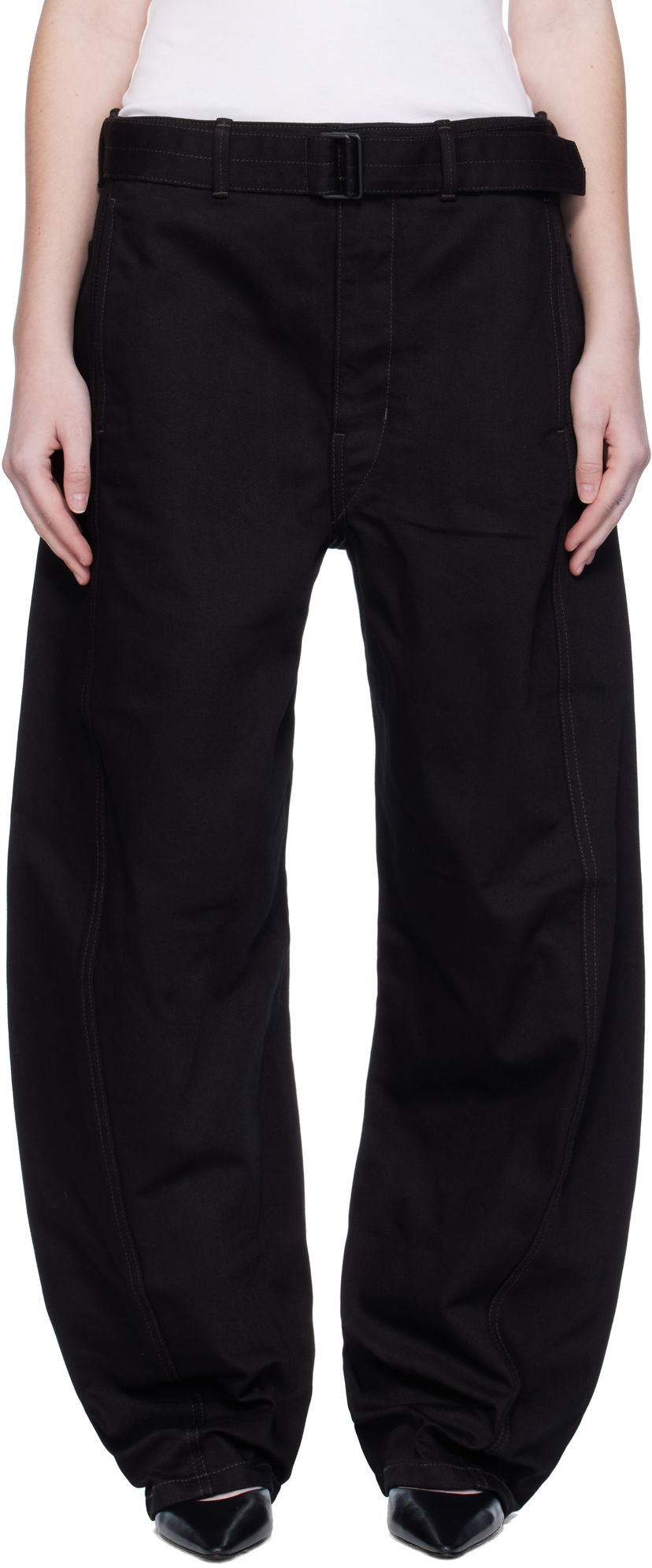 Дънки LEMAIRE Lemaire Twisted Belted Jeans Черно | PA326 LD1055