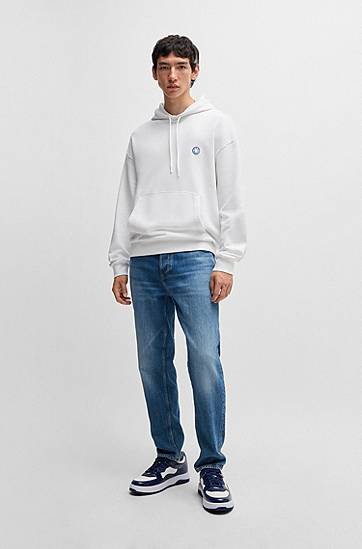 Суитчър BOSS Happy HUGO Cotton-Terry Hoodie Бяло | 50522381, 1