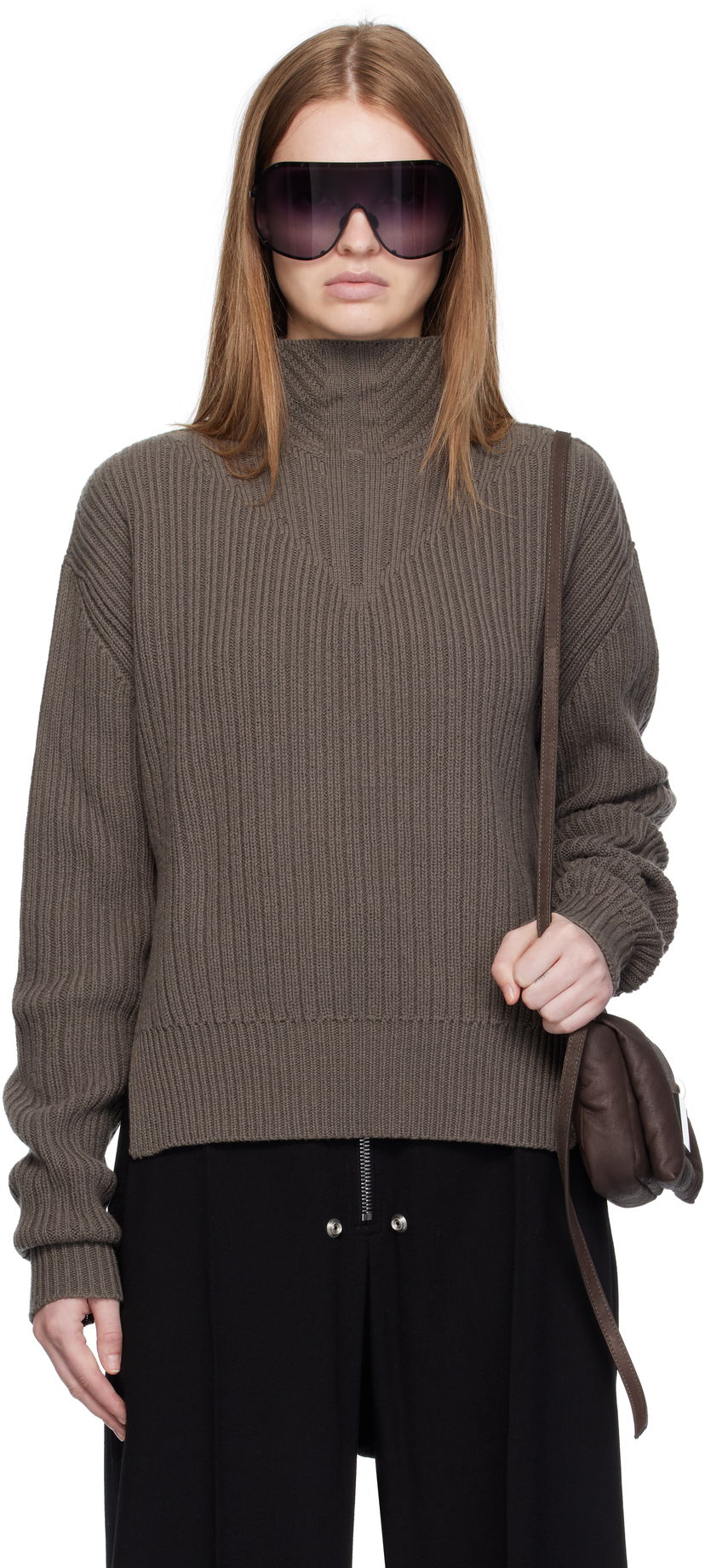 Пуловер Rick Owens Rick Owens Concordians Fisherman Turtleneck Кафяво | RP02E4648 KWV