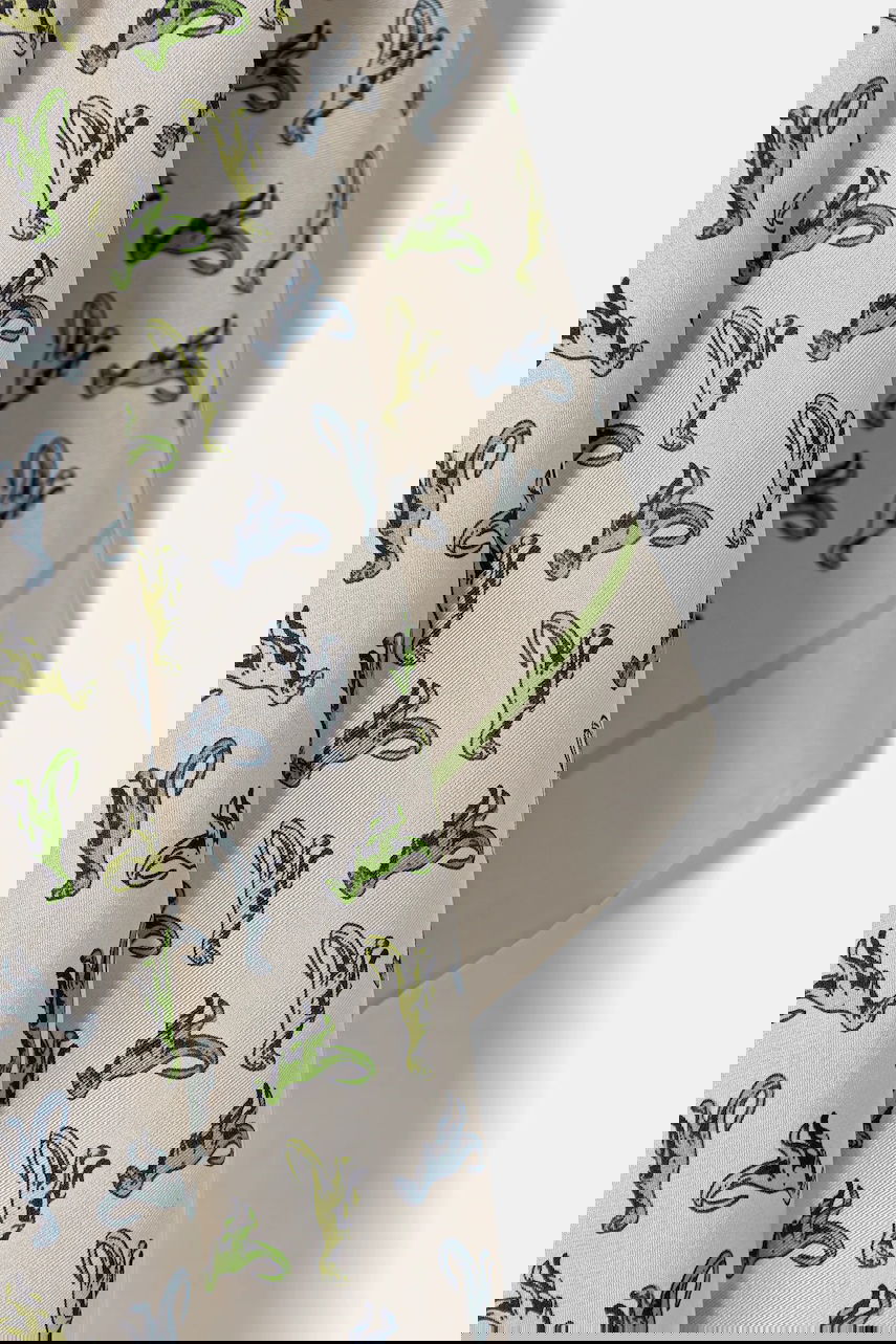 Шал Coach Coach Silk Scarf with Dinosaur Print Бяло | 29CAS86, 1