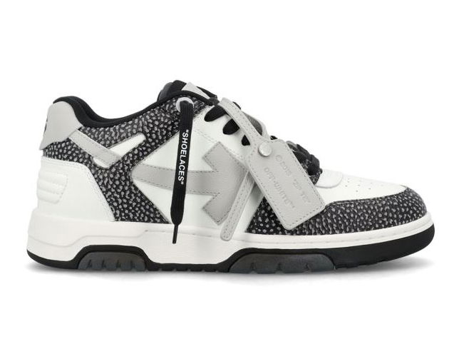 Кецове и обувки Off-White Out Of Office OOO Low Tops "Black Grey" Сиво | OMIA189S23.LEA009.0109, 0