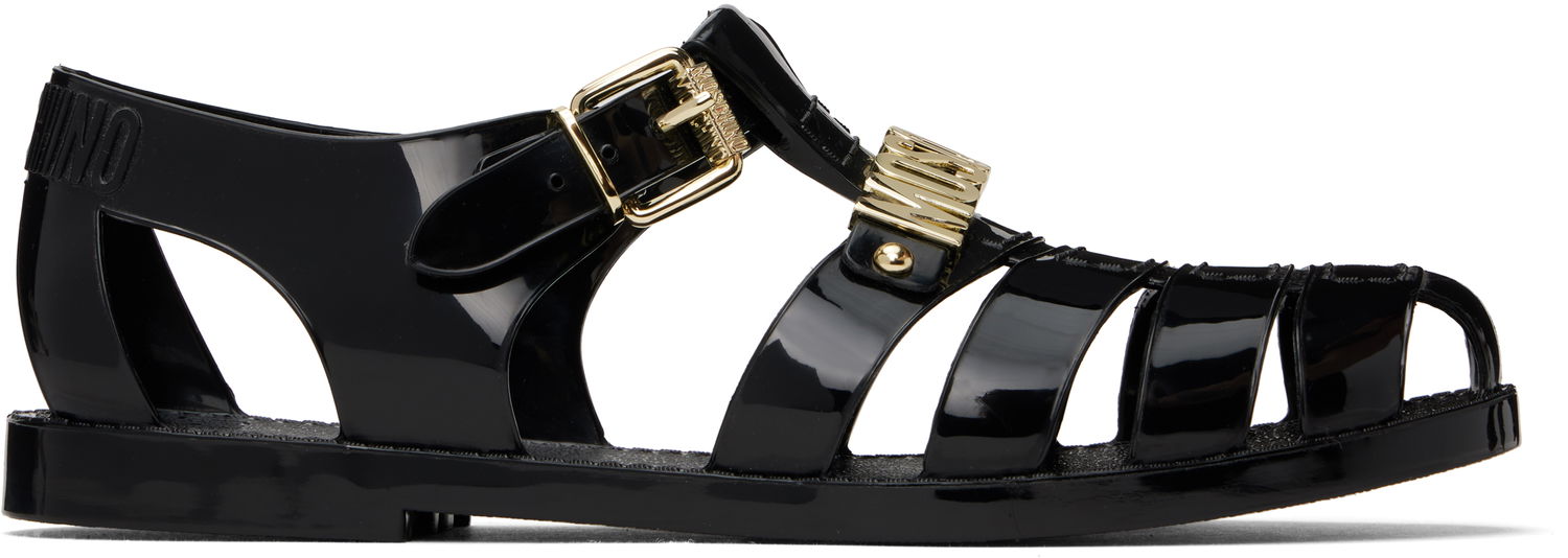 Аксесоари Moschino Moschino Jelly Lettering Logo Sandals Черно | MA16501G1M M20 000, 0