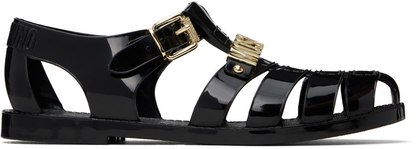 Аксесоари Moschino Moschino Jelly Lettering Logo Sandals Черно | MA16501G1M M20 000