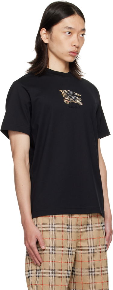 Тениска Burberry Burberry EKD Check Cotton T-Shirt Черно | 8116169, 1