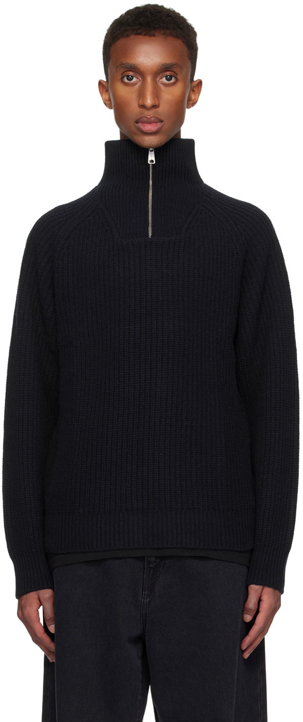 Пуловер Carhartt WIP Ribbed Half-Zip Sweater Черно | I033913, 0