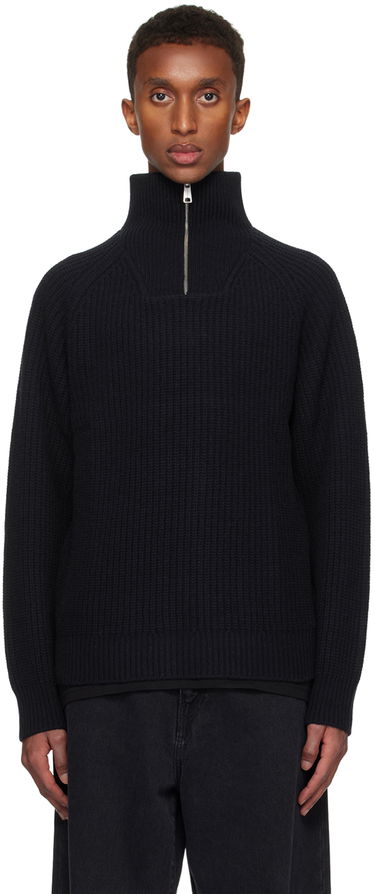 Пуловер Carhartt WIP Ribbed Half-Zip Sweater Черно | I033913, 0