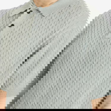 Пуловер BEAMS Beams Plus Cable Knit Polo Shirt, Size Large Сиво | 3802-0022-103-71, 5