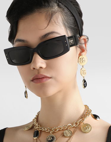 Обеци Dolce & Gabbana Dolce & Gabbana Like A Virgin Logo Clip Earrings with Black Stone Металик | WER6V3W1111ZOO00, 1