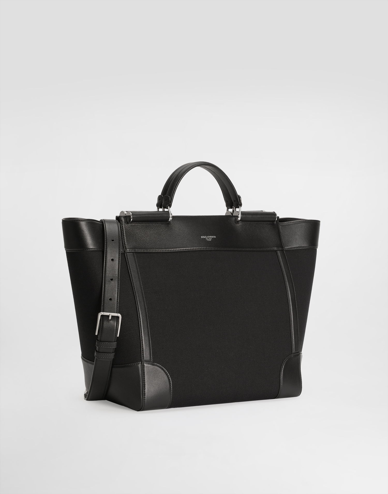 Голяма пазарска чанта Dolce & Gabbana Dolce & Gabbana Calfskin and Panama Tote Bag Черно | BM2448A9C218B956, 1