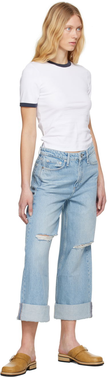 Тениска rag & bone Rag & Bone Mia Ringer T-Shirt Бяло | WCC25ST026W327, 3