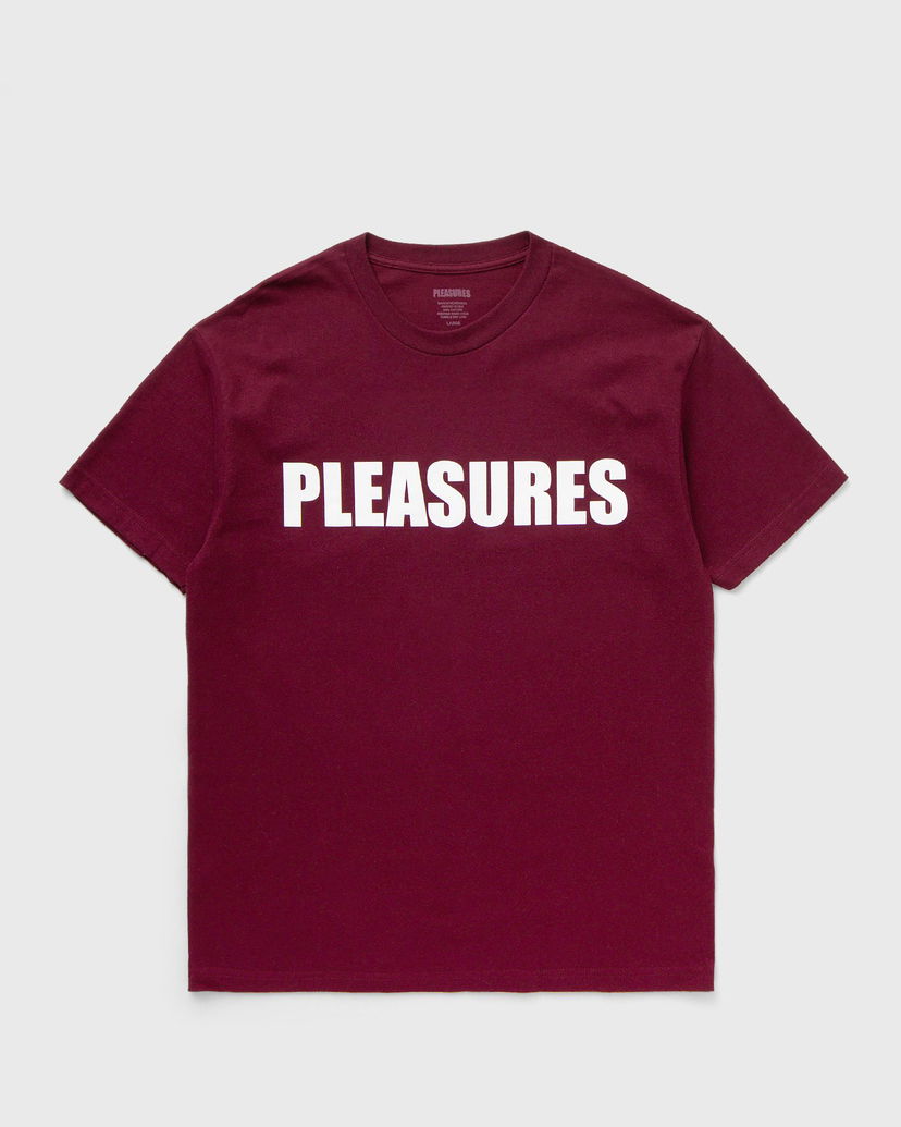 Тениска Pleasures Short Sleeves Security T-Shirt Бургунди | P24F069-BURGUNDY