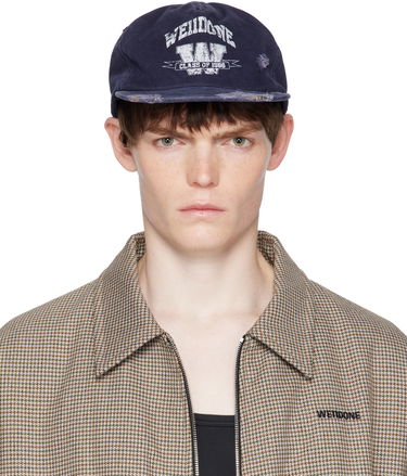 Шапка с козирка We11done We11done Distressed Collegiate Cap Тъмно синьо | WD-AH2-25-407-U-NV, 0