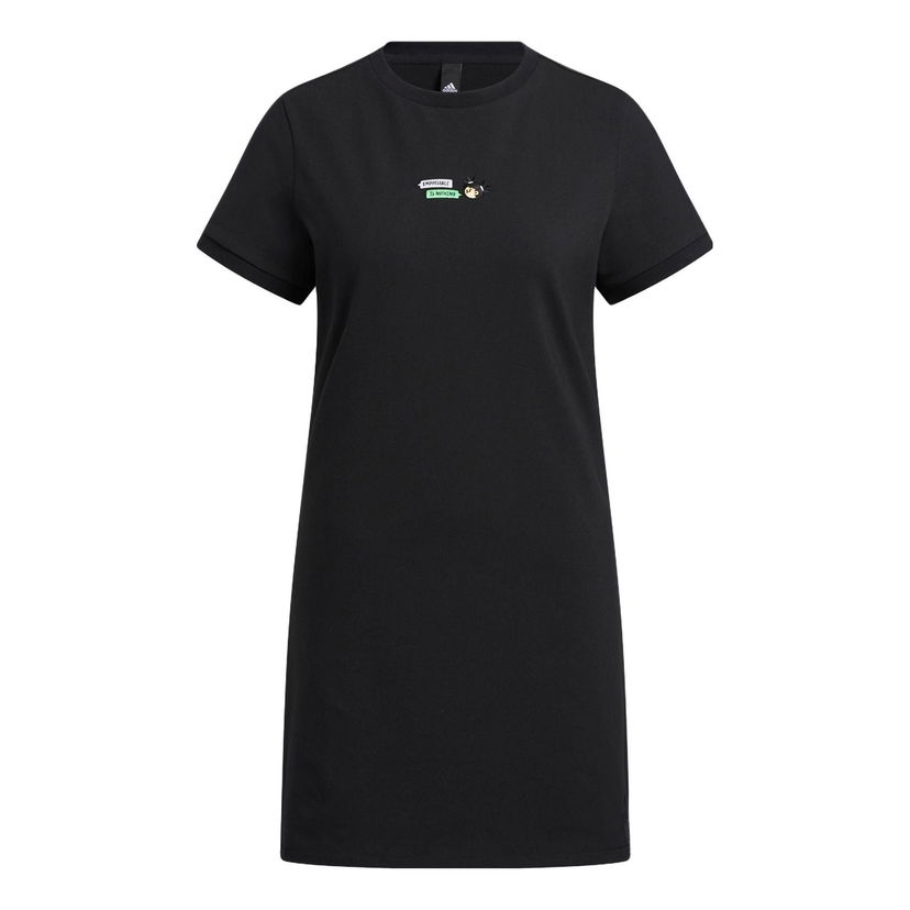 Pокля adidas Originals Black Graphic T-Shirt Dress Черно | HY2866