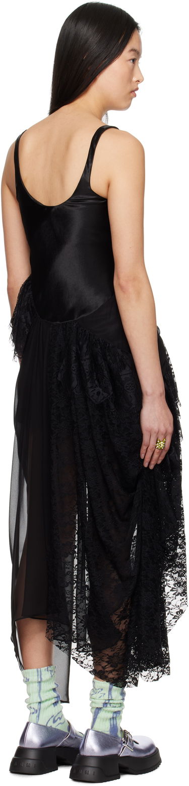 Pокля Collina Strada Collina Strada Ammi Lace-Trimmed Mini Dress Черно | XX4026, 2