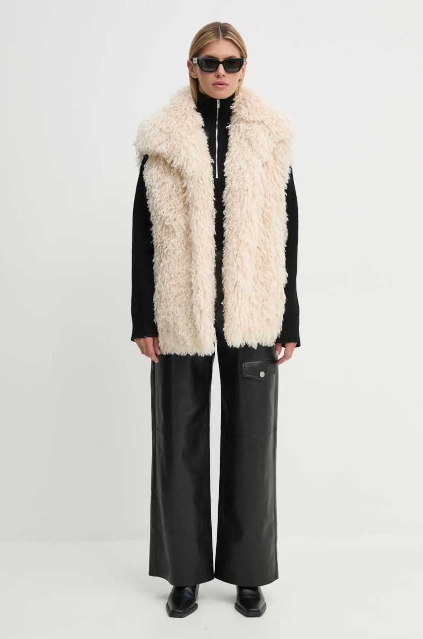 Жилетка Nanushka Faux Fur Vest Бежово | NU24FWTP40371, 1