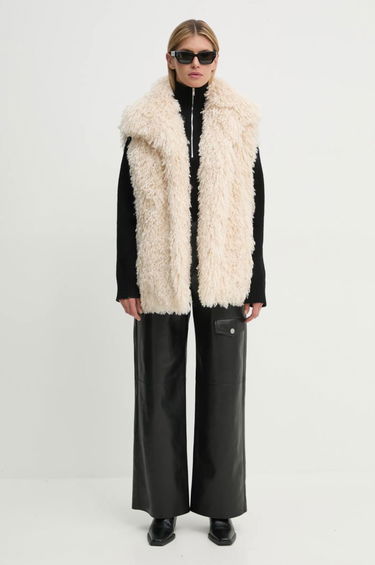 Жилетка Nanushka Faux Fur Vest Бежово | NU24FWTP40371, 1