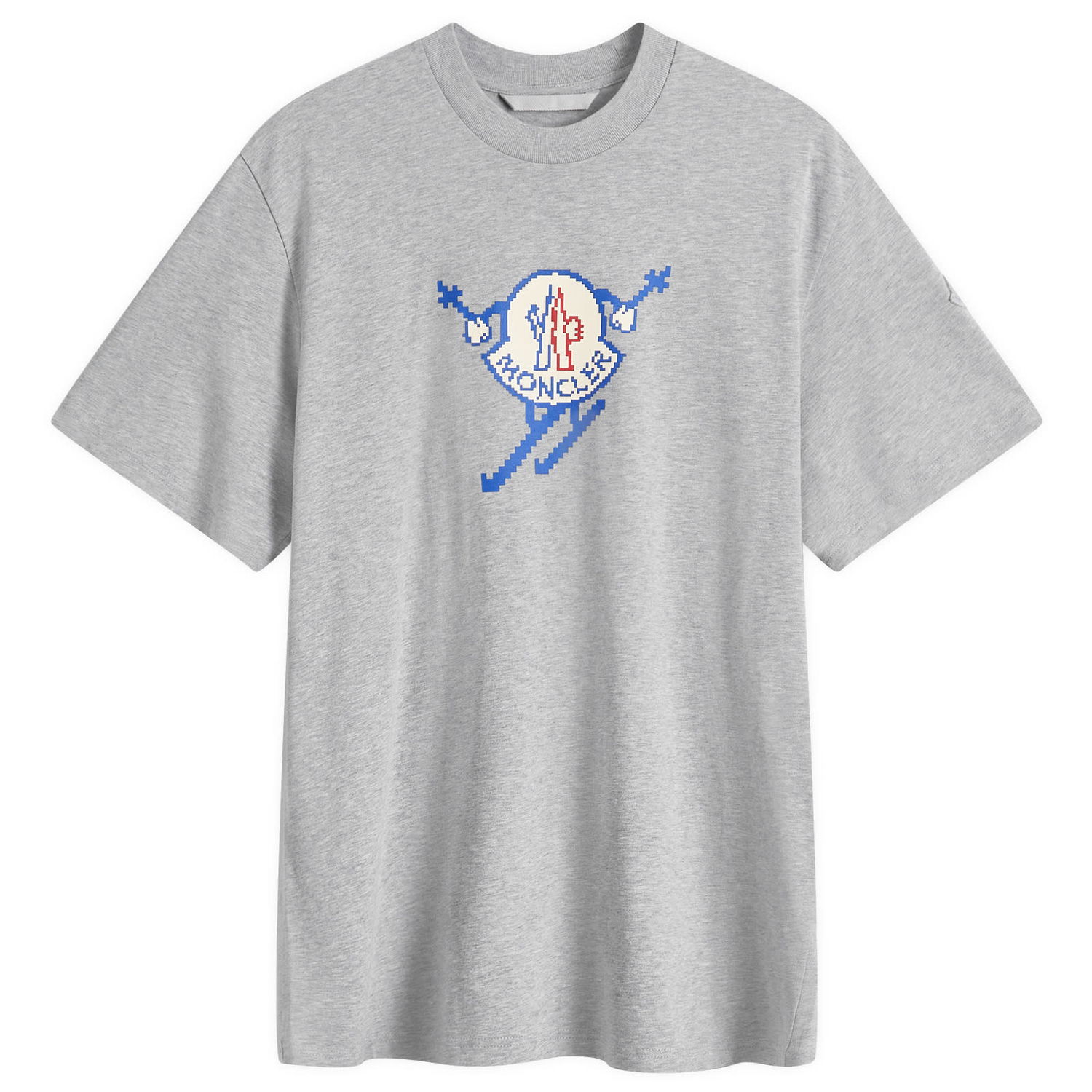 Тениска Moncler Skiing Pixel Logo T-Shirt Сиво | 8C000-83927-10-986, 0