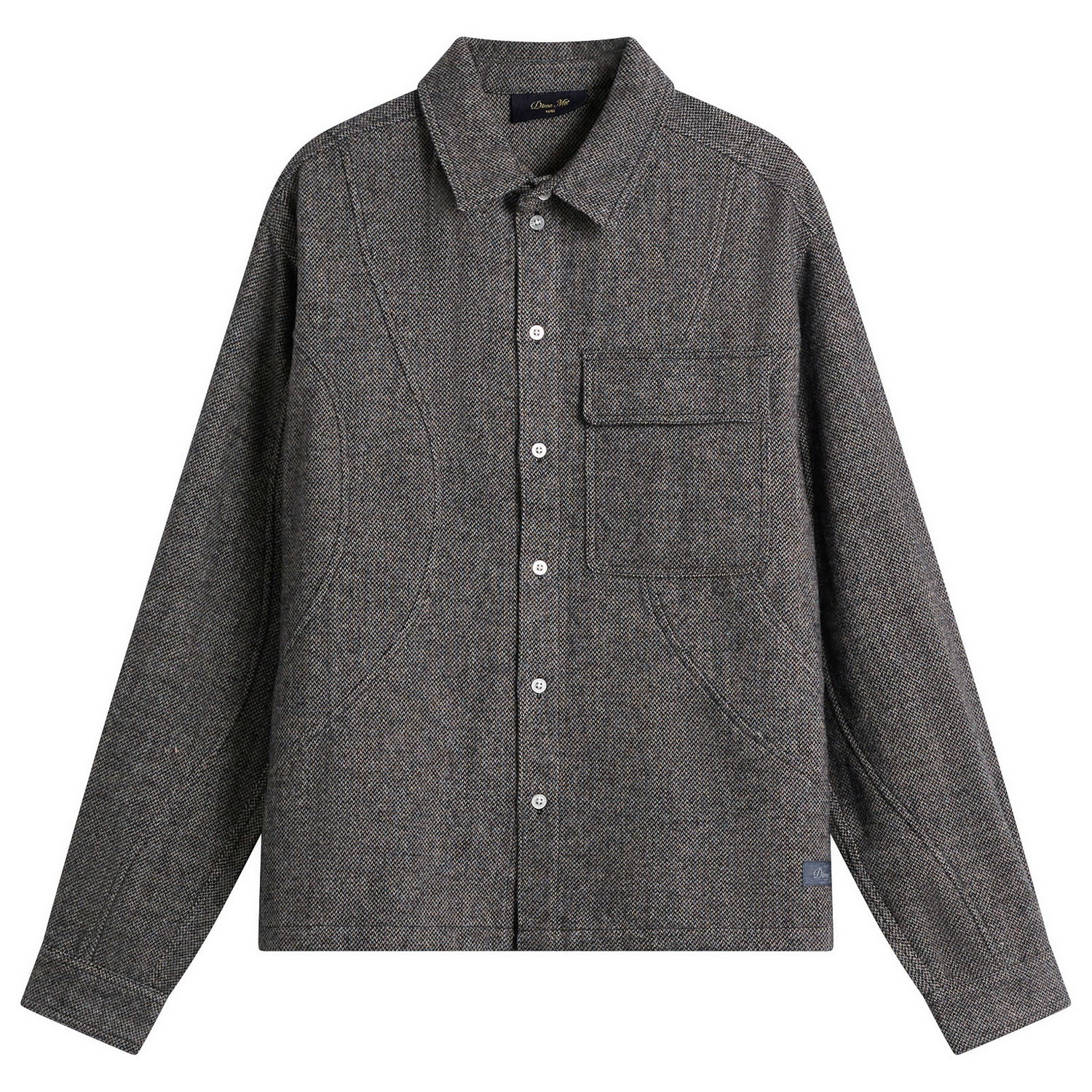 Риза Dime Wool Herringbone Button-Front Overshirt Сиво | DIMEHO259SIL, 1