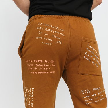 Спортни панталони Pleasures Remote Sweatpants Кафяво | P21W026, 3