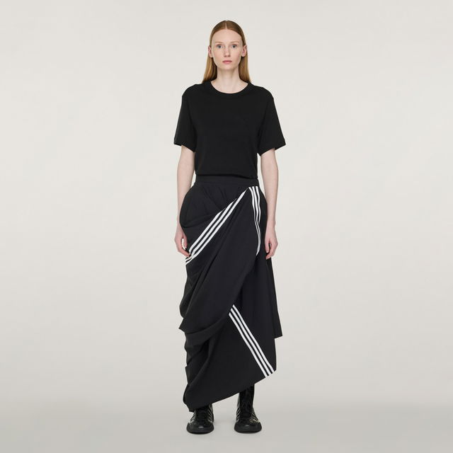Y-3 3 Stripes Draped Wrap Skirt