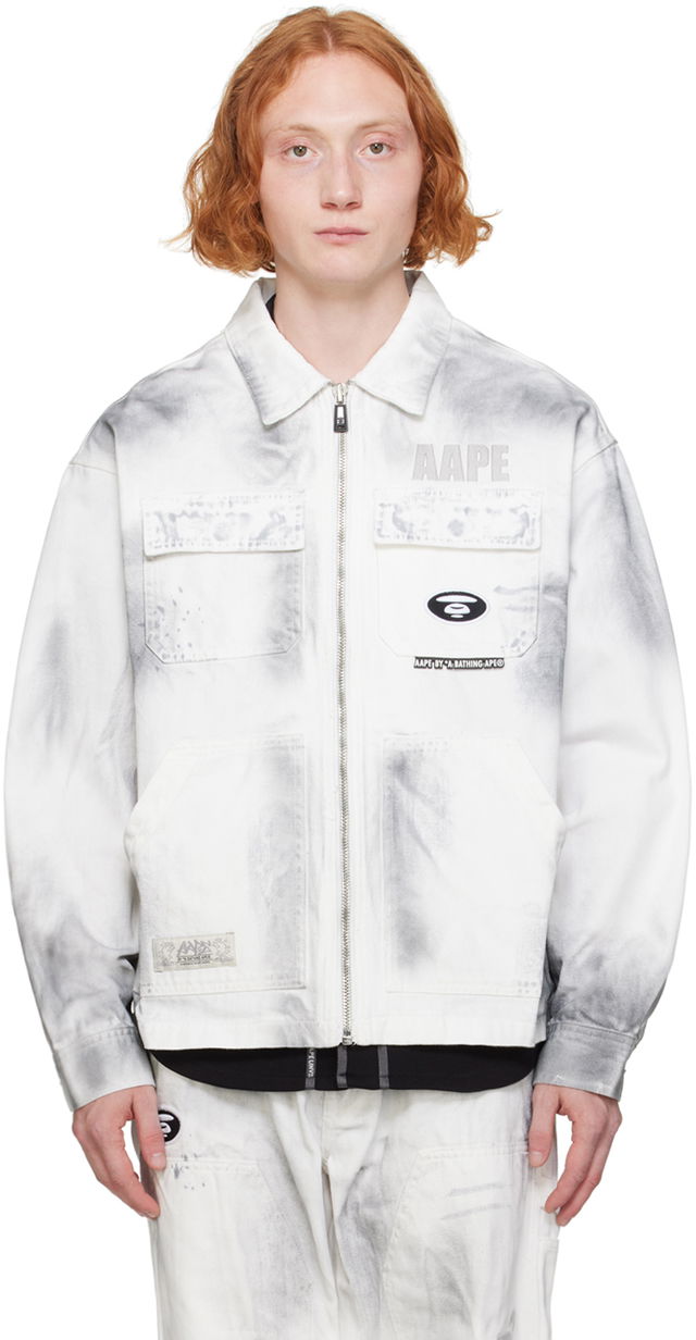 AAPE by A Bathing Ape Faded Denim Jacket