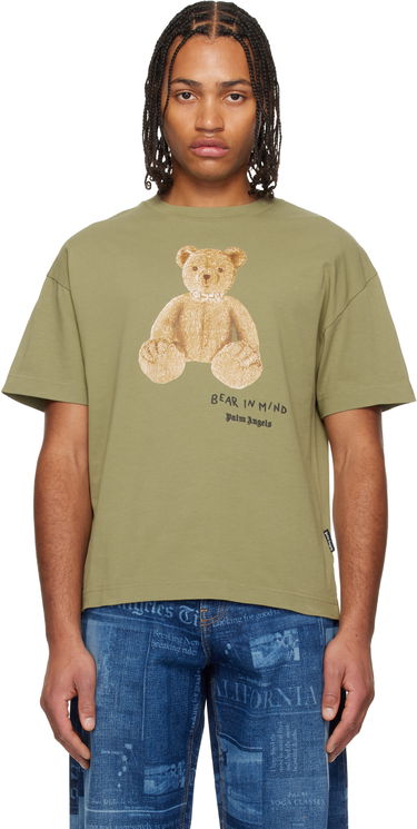 Тениска Palm Angels 'Bear In Mind' Regular T-shirt Зелено | PMAA109F25JER00A5860, 0