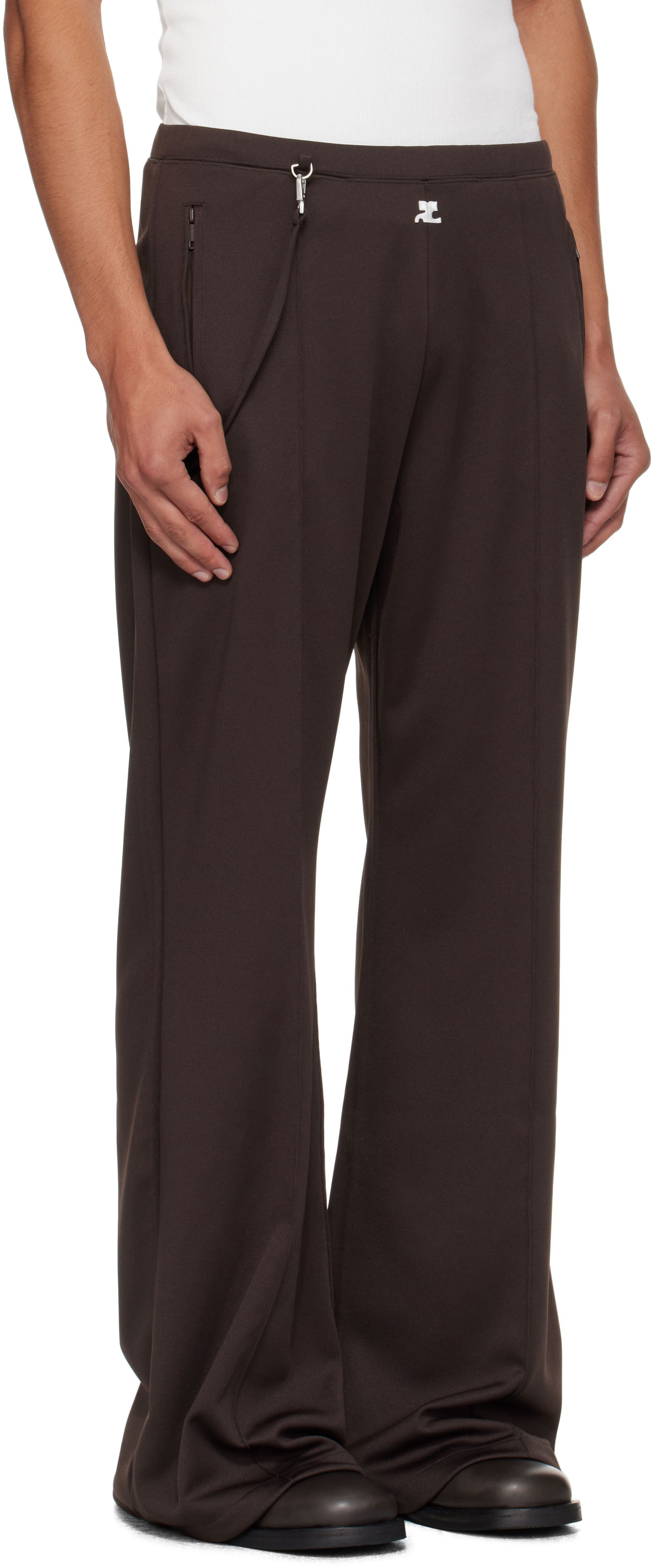 Панталони Courrèges Courrèges Flare Interlock Tracksuit Pants Кафяво | 325JPA426JS0250, 1
