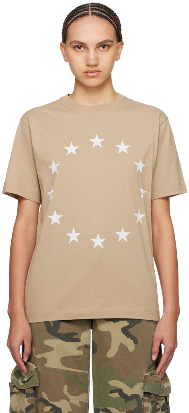 Тениска Études Wonder Star Print T-Shirt Бежово | E24MM102A00762