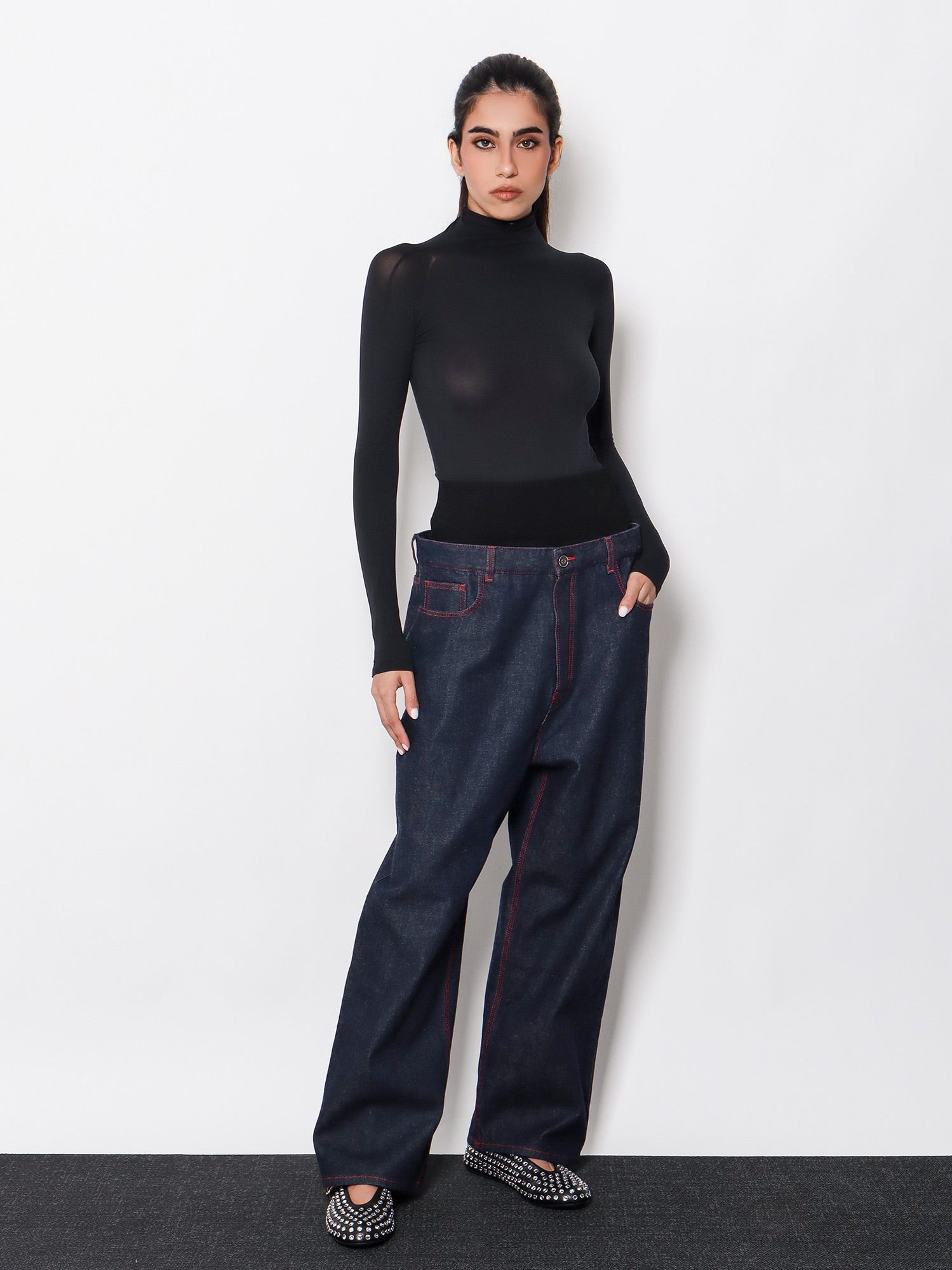 боди Alaïa Woman Long Sleeve Bodysuit Черно | AA9B02364M826995, 1