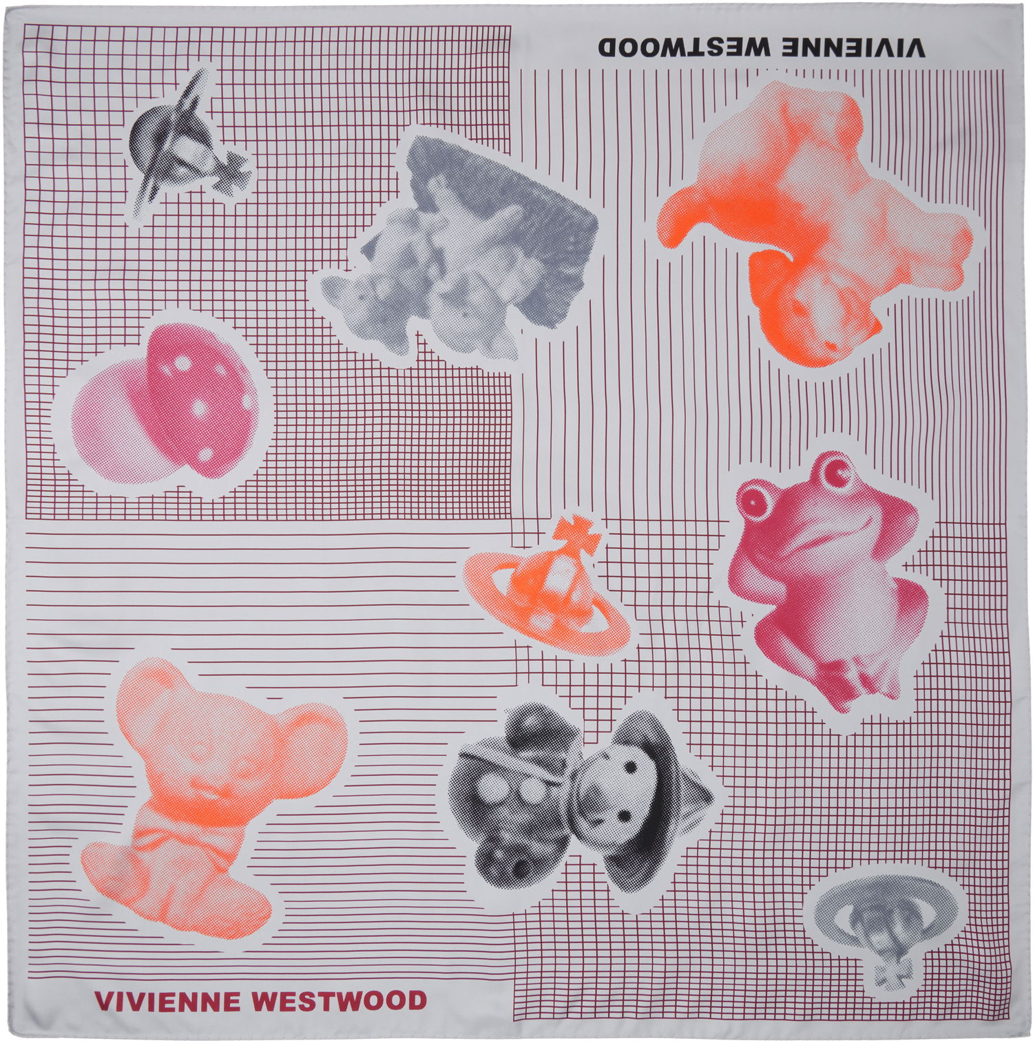 Шал Vivienne Westwood Vivienne Westwood Figurine Print Silk Twill Square Scarf Бяло | 81030034-W014R-, 0