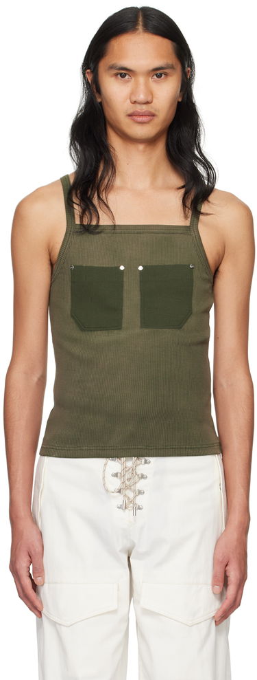 Потник Dion Lee Pocket Ribbed Tank Top Зелено | C3165PS24, 0