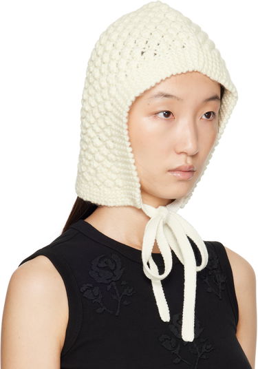 Шапка SHUSHU/TONG SHUSHU/TONG Tied Knit Hood Бяло | MWDCAC06 ACR001, 3