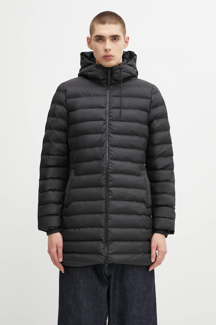 Пухо яке Rains Lohja Curve Hooded Winter Puffer Jacket Черно | 15890.01