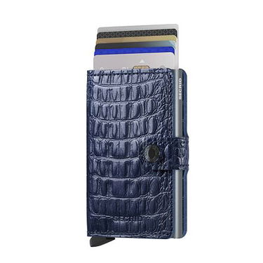 Портфейл Secrid Miniwallet Nile Blue Leather Wallet Тъмно синьо | MN-Blue, 1