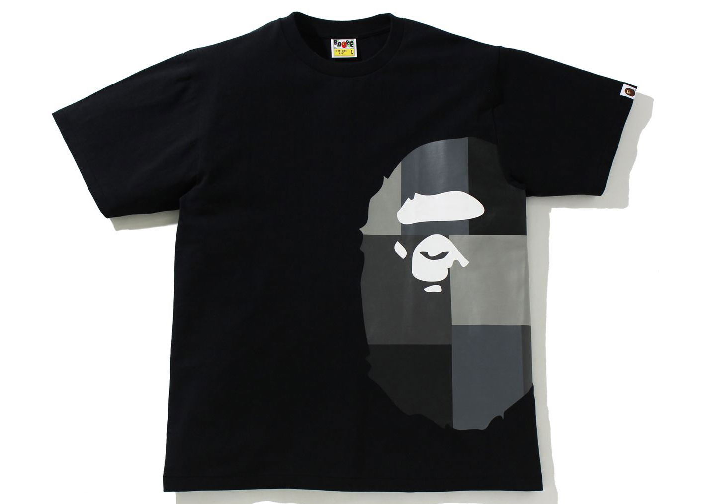 Тениска BAPE Color Block Side Big Ape Head Tee Черно | 1I80-110-019, 0