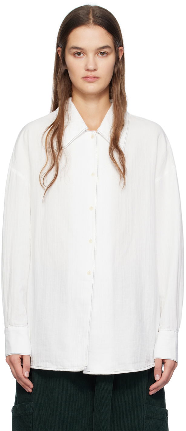 Риза YMC YMC Lena Long Sleeve Shirt Бяло | Q2VMB