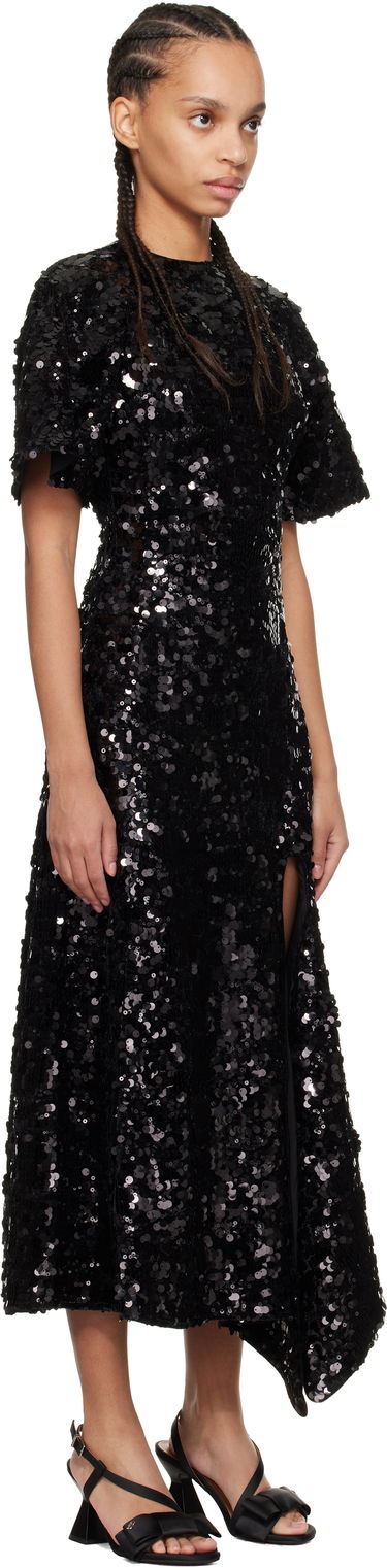 Pокля GANNI GANNI Velvet Sequin Maxi Dress Черно | T4044, 1