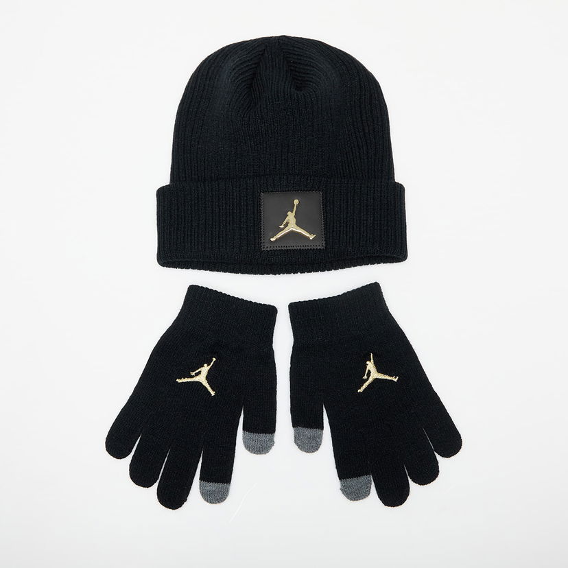 Ръкавици Jordan Metal Jumpman Patch Beanie And Gloves Set Черно | 9A0604-K5X